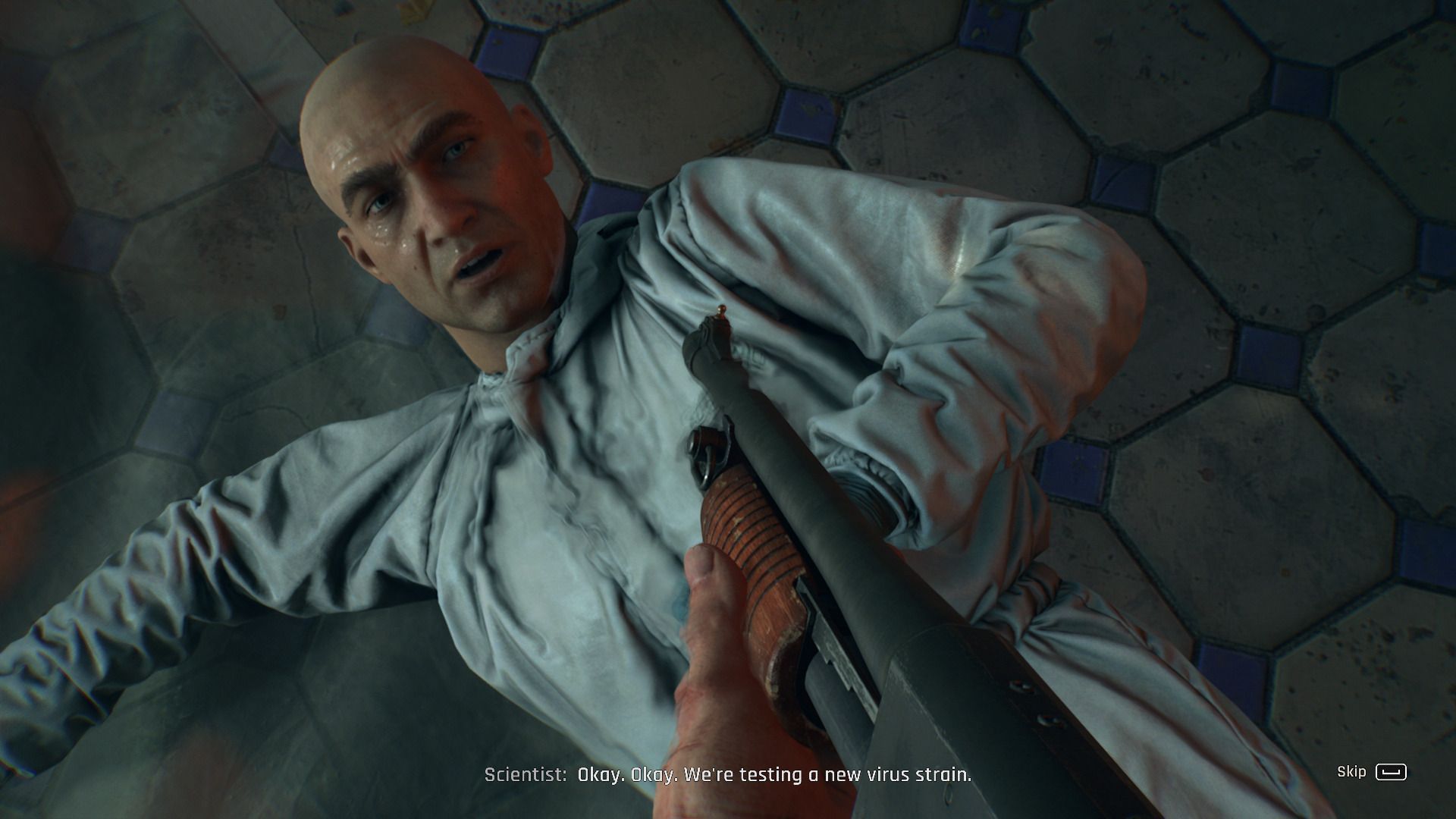 Interrogating the Scientist (Image via Techland)