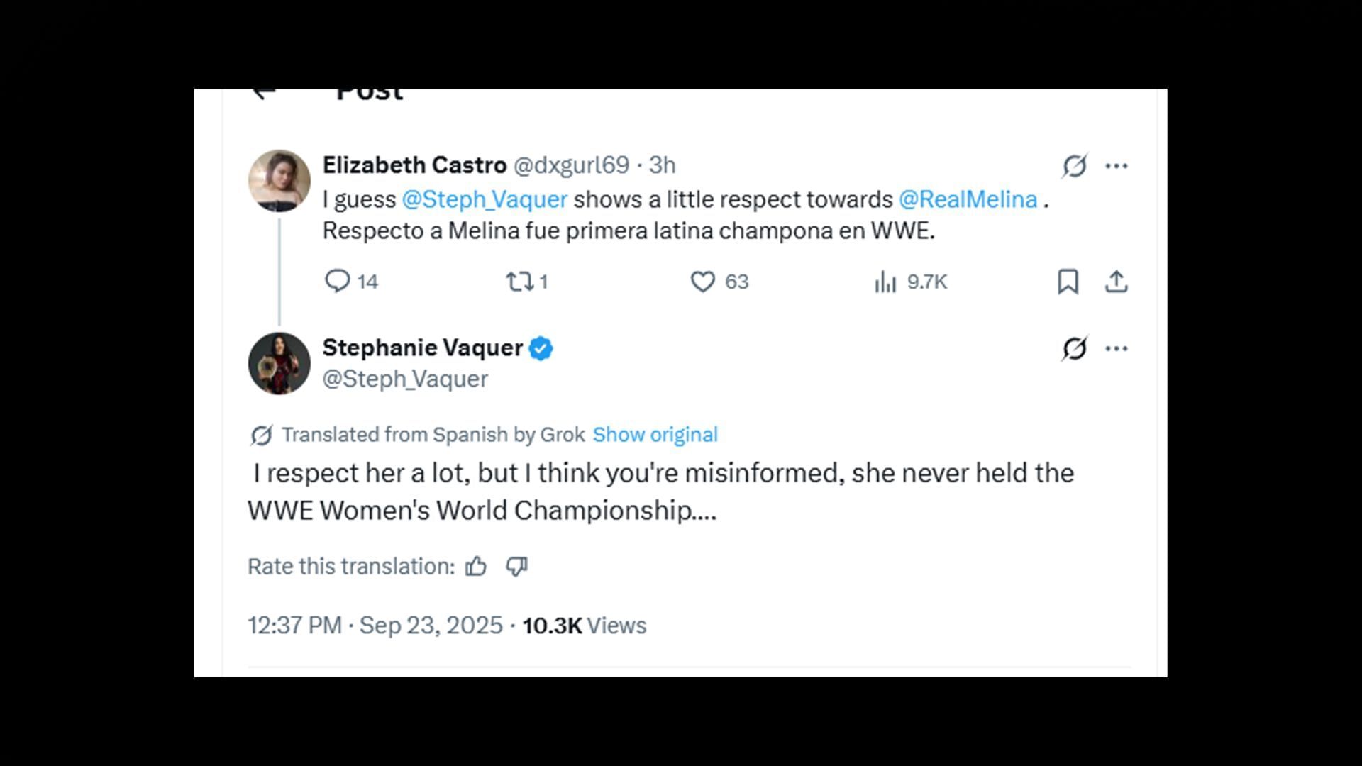 Stephanie Vaquer&#039;s now-deleted tweet (Credits: Stephanie Vaquer&#039;s X profile)