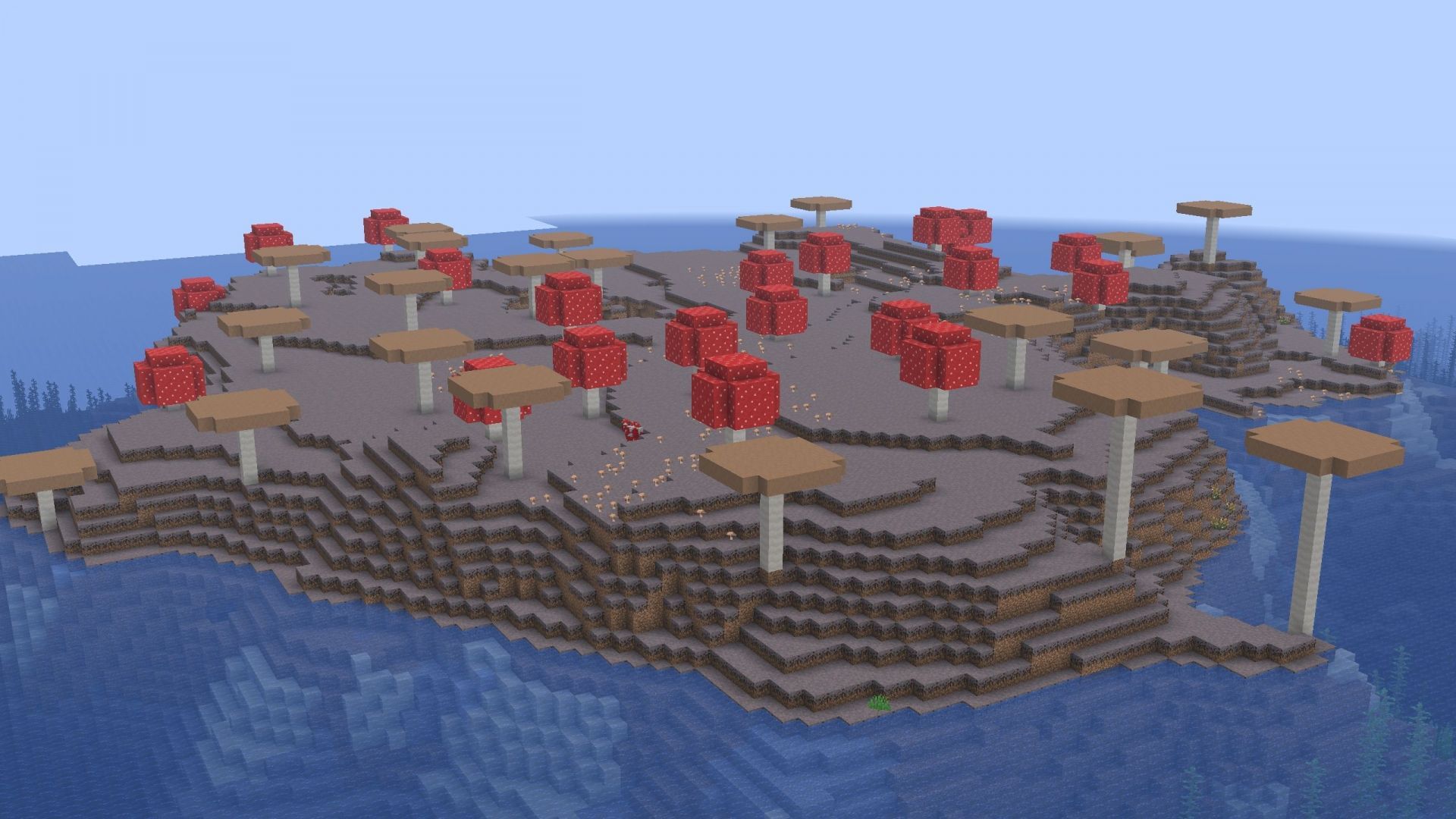Mushroom Fields is another bad region to live in, despite the lack of hostile mobs (Image via Sportskeeda Gaming || Mojang Studios)