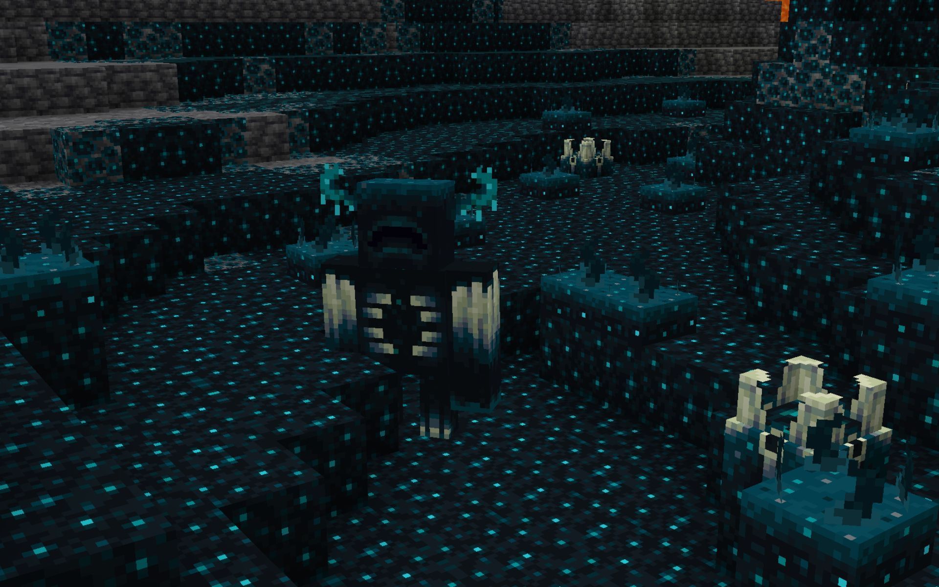 Warden and Deep Dark have made the game a lot scarier (Image via Sportskeeda Gaming || Mojang Studios)
