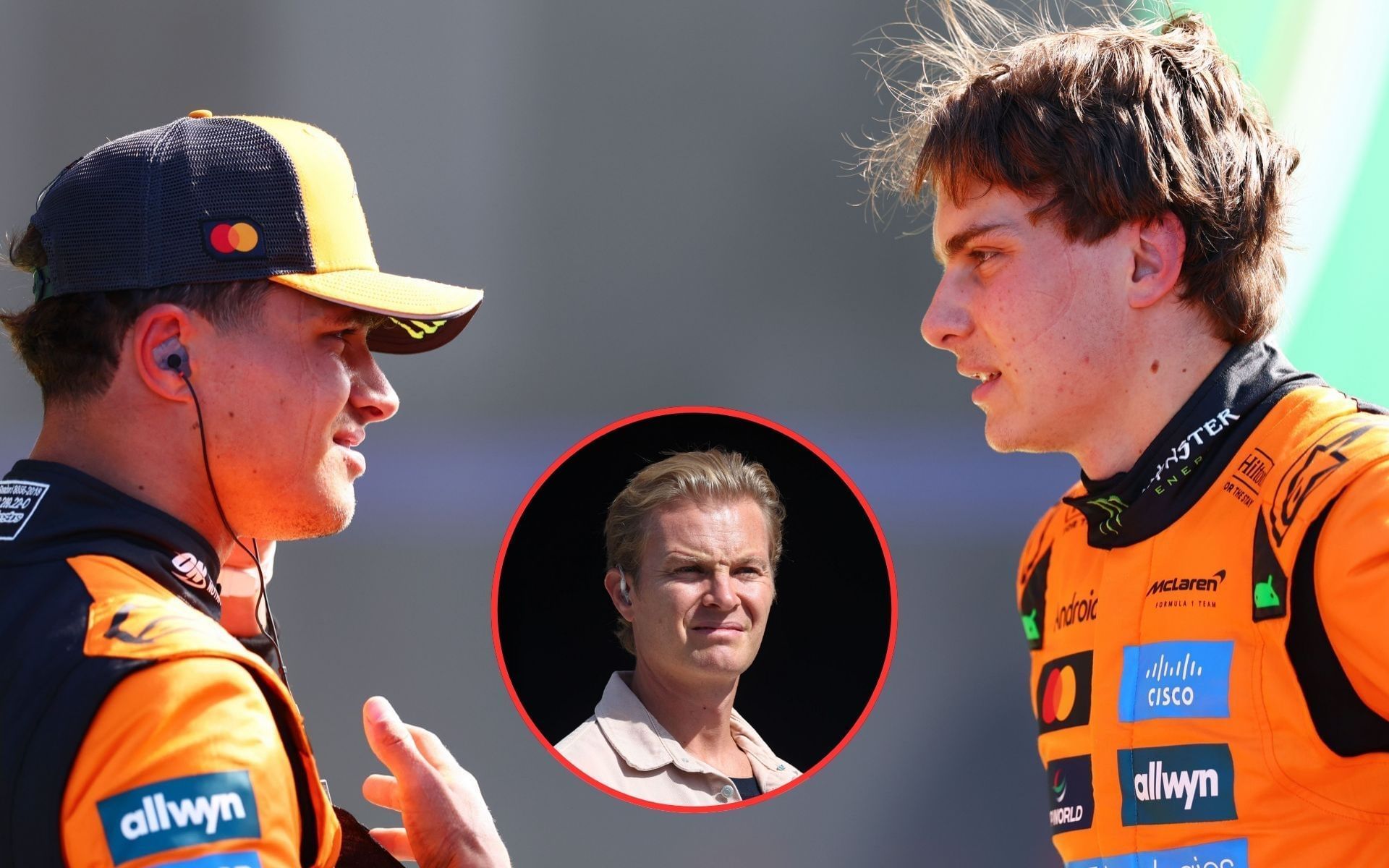 Lando Norris, Nico Rosberg, and Oscar Piastri