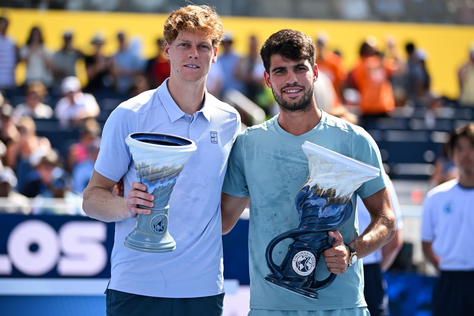 Jannik Sinner and Carlos Alcaraz at the Cincinnati Open 2025. (Photo: Getty)