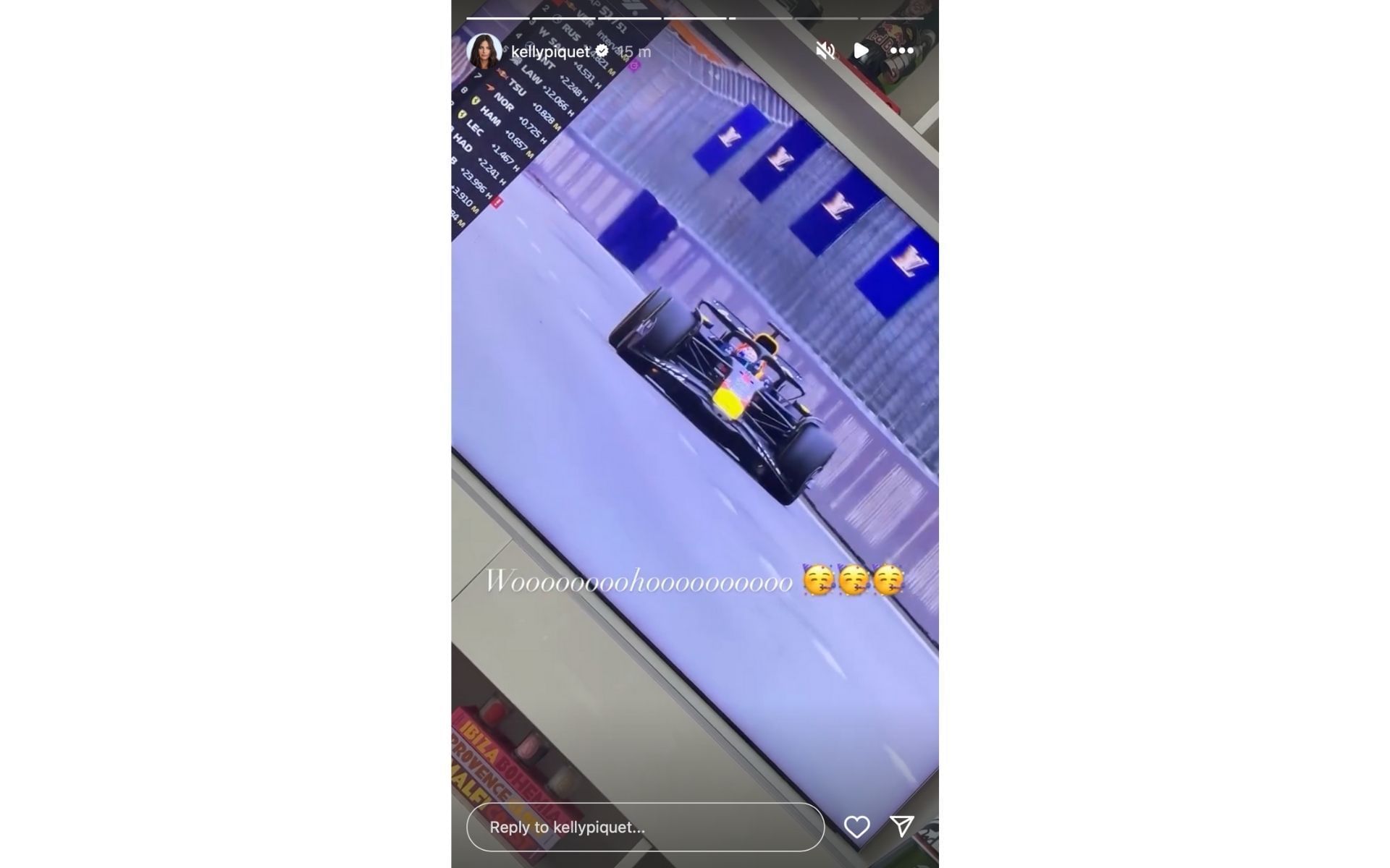 Kelly Piquet&#039;s Instagram story after her partner, Max Verstappen, emerged victorious at the 2025 F1 Azerbaijan GP | Source: Instagram/@kellypiquet