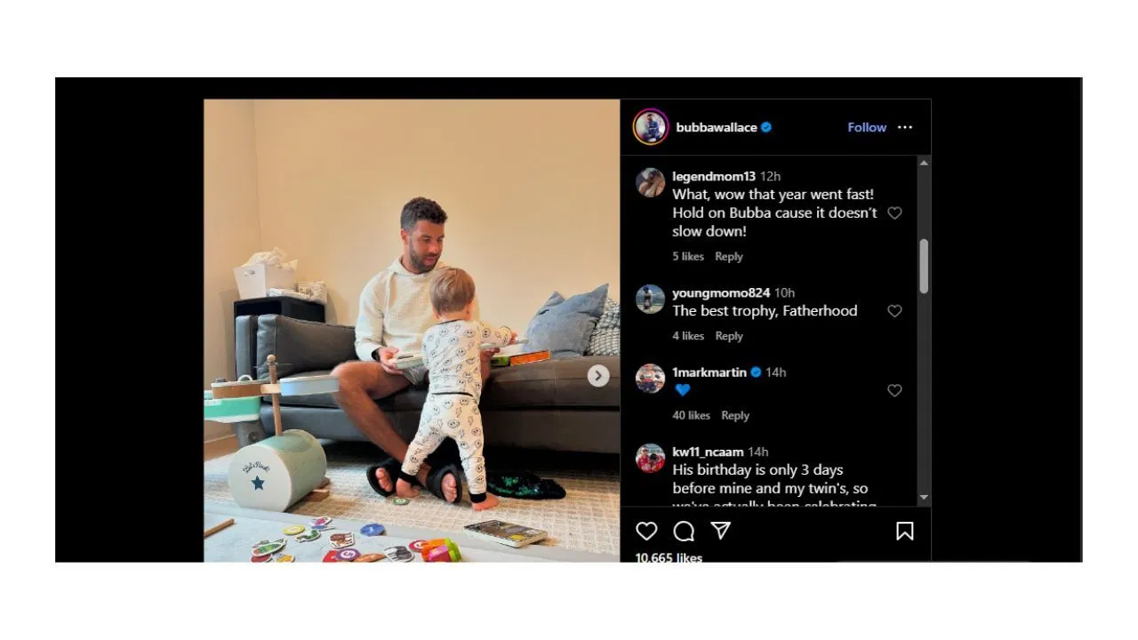 Bubba Wallace&#039;s post on Instagram (September 29). Source: Screenshot via Instagram @bubbawallace