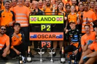 McLaren's Lando Norris (L) and Oscar Piastri (R) at the 2025 F1 Grand Prix of Italy - Source: Getty