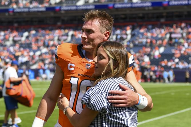 Bo Nix and wife Izzy light up Empower Field with picture-perfect postgame snap as Broncos beat Bengals 28-3