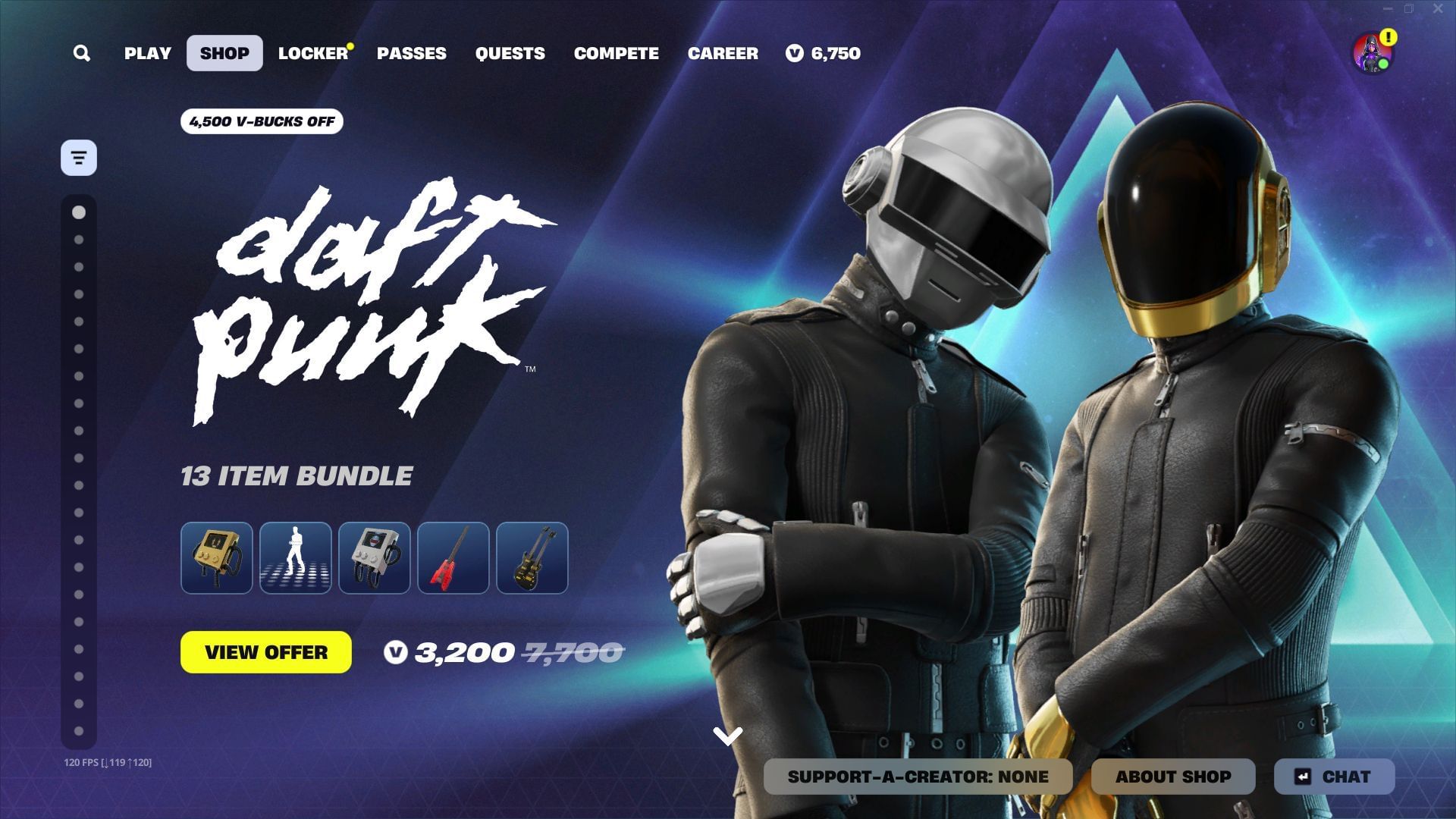 The Daft Punk skins in Fortnite are now available in the Item Shop (Image via Sportskeeda Gaming || Epic Games)