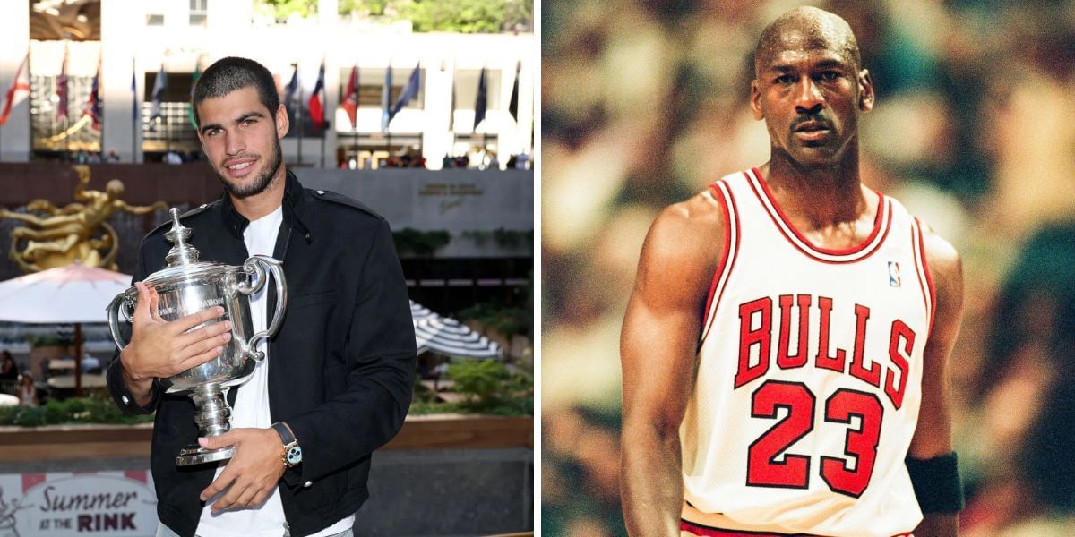 Carlos Alcaraz and Michael Jordan - Image Source: Getty 