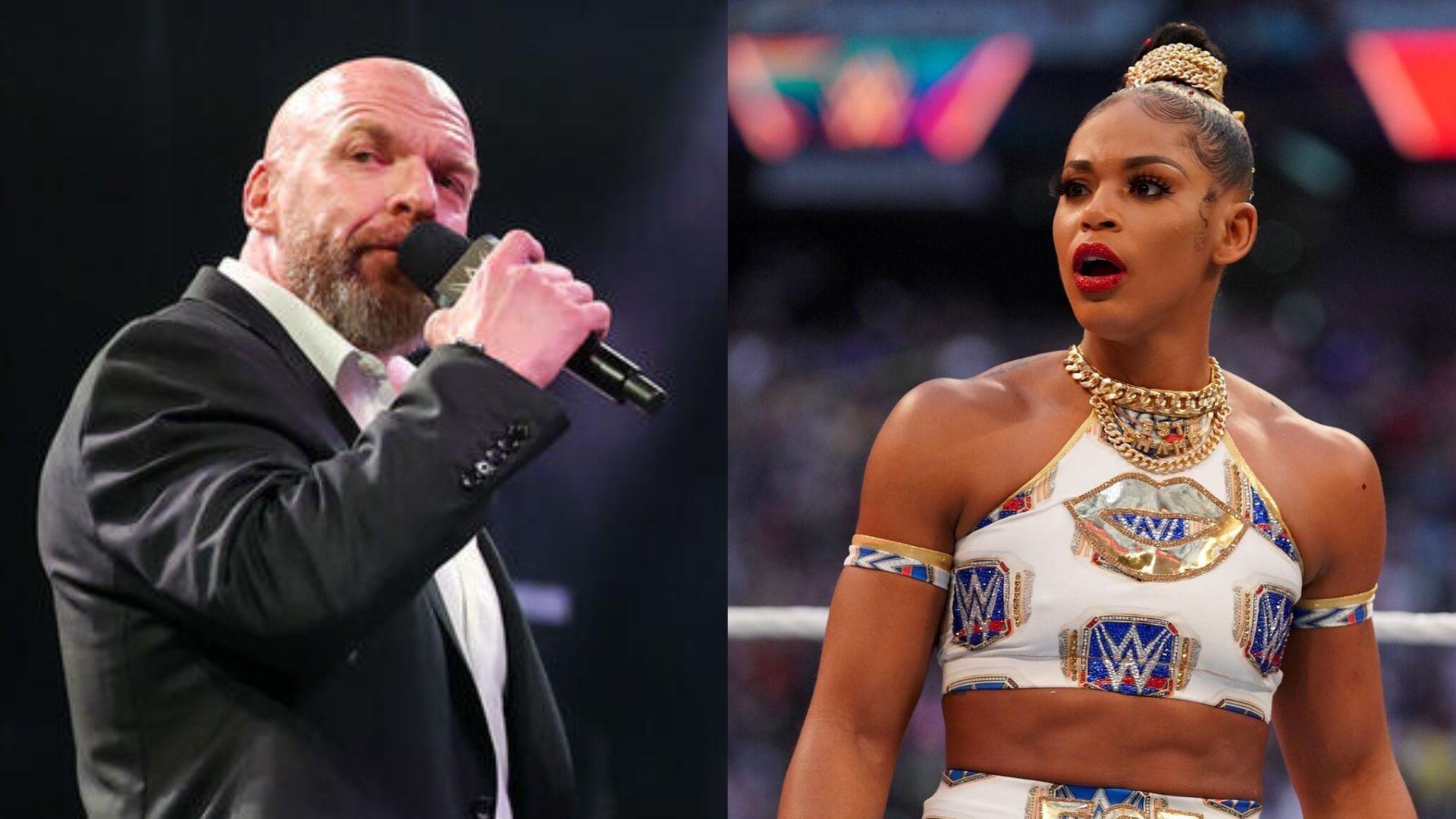 Triple H and Bianca Belair! [Images from WWE.com]