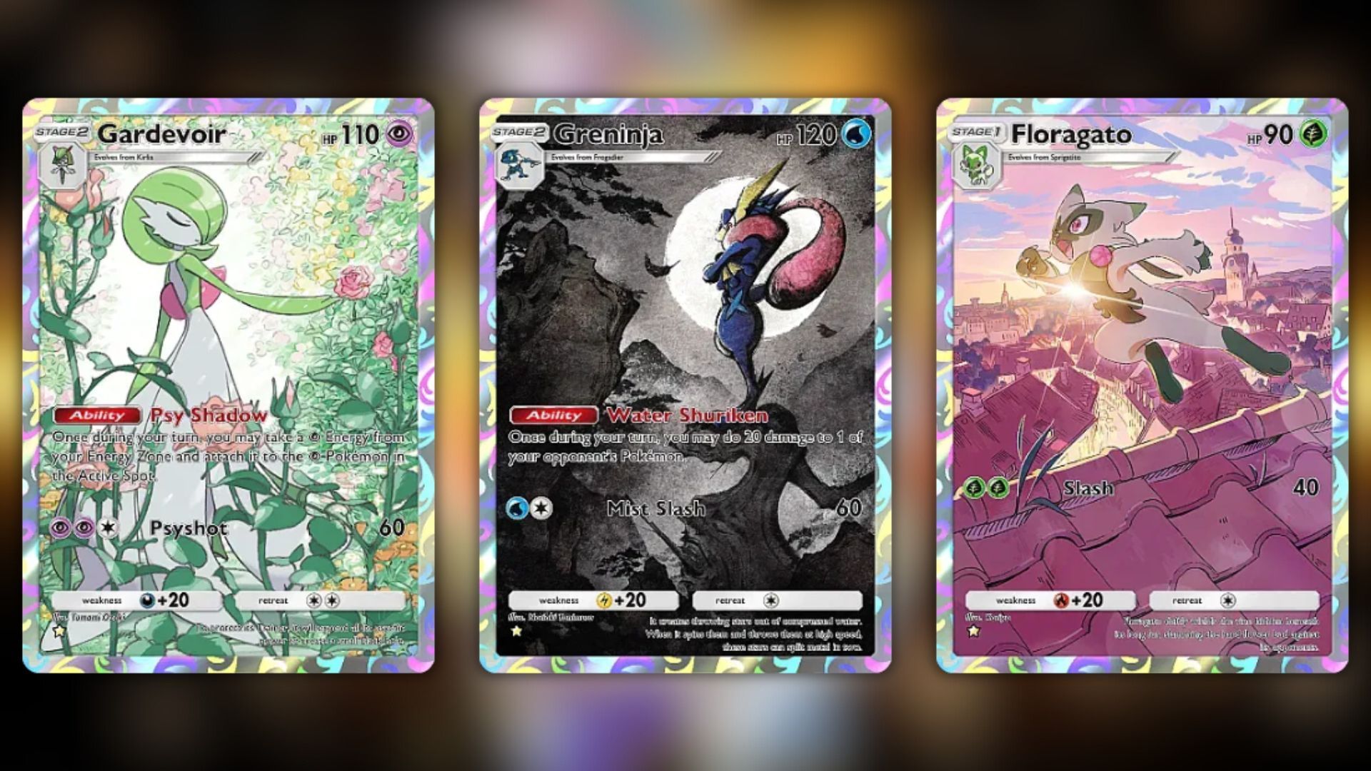 Some One-Star Full Arts in the set (Image via The Pokemon Company)