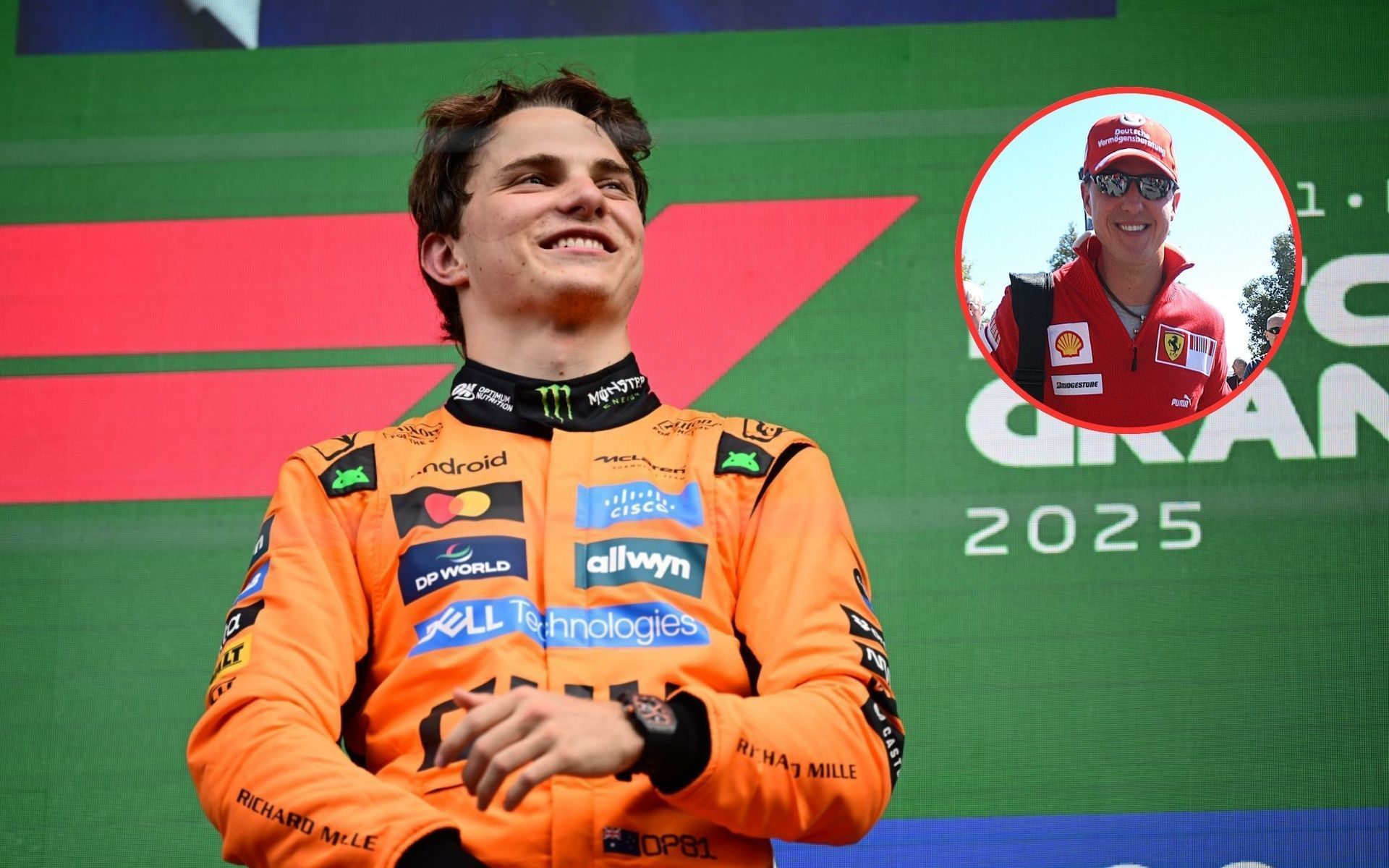 Oscar Piastri and Michael Schumacher
