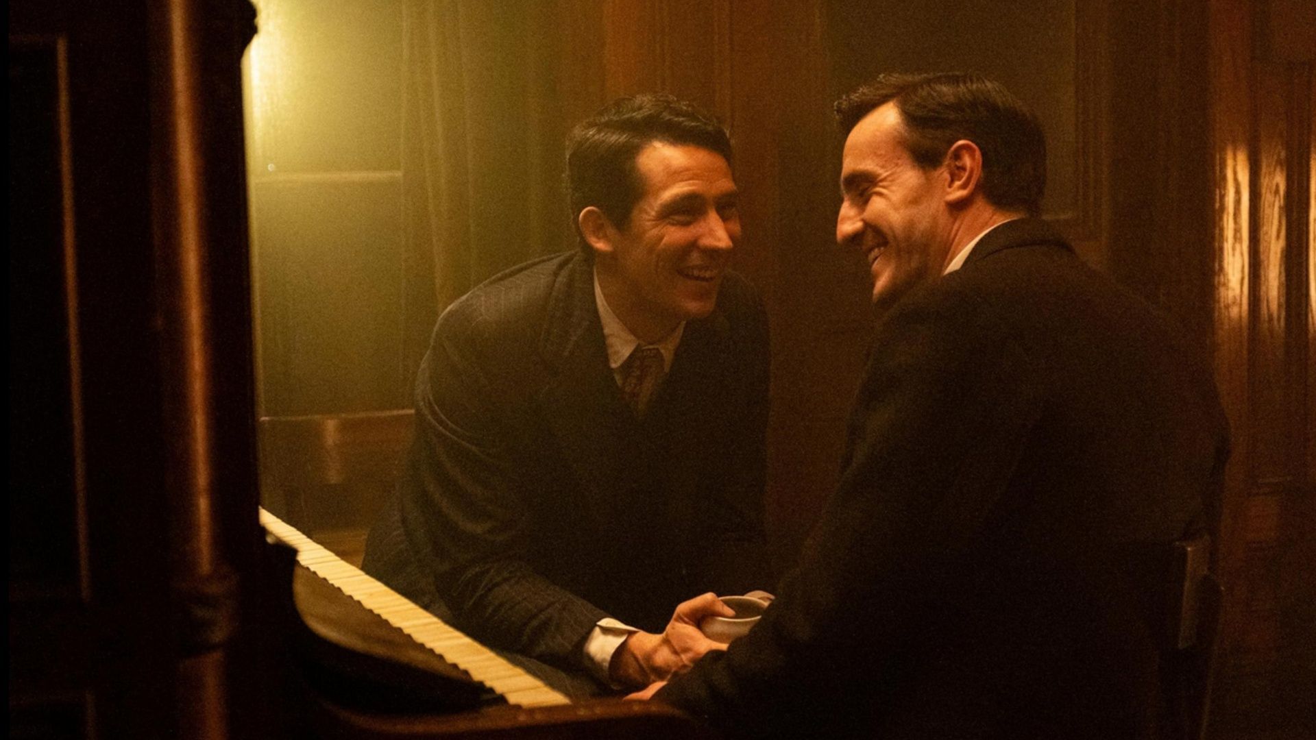 Paul Mescal as Lionel and Josh O&rsquo;Connor as David in The History of Sound, bonding over music at the piano. (Image via YouTube/MUBI)
