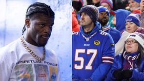 WATCH: Viral video of Lamar Jackson attacking fan in the stands after Ravens QB gets shoved by Bills Mafia during SNF clash