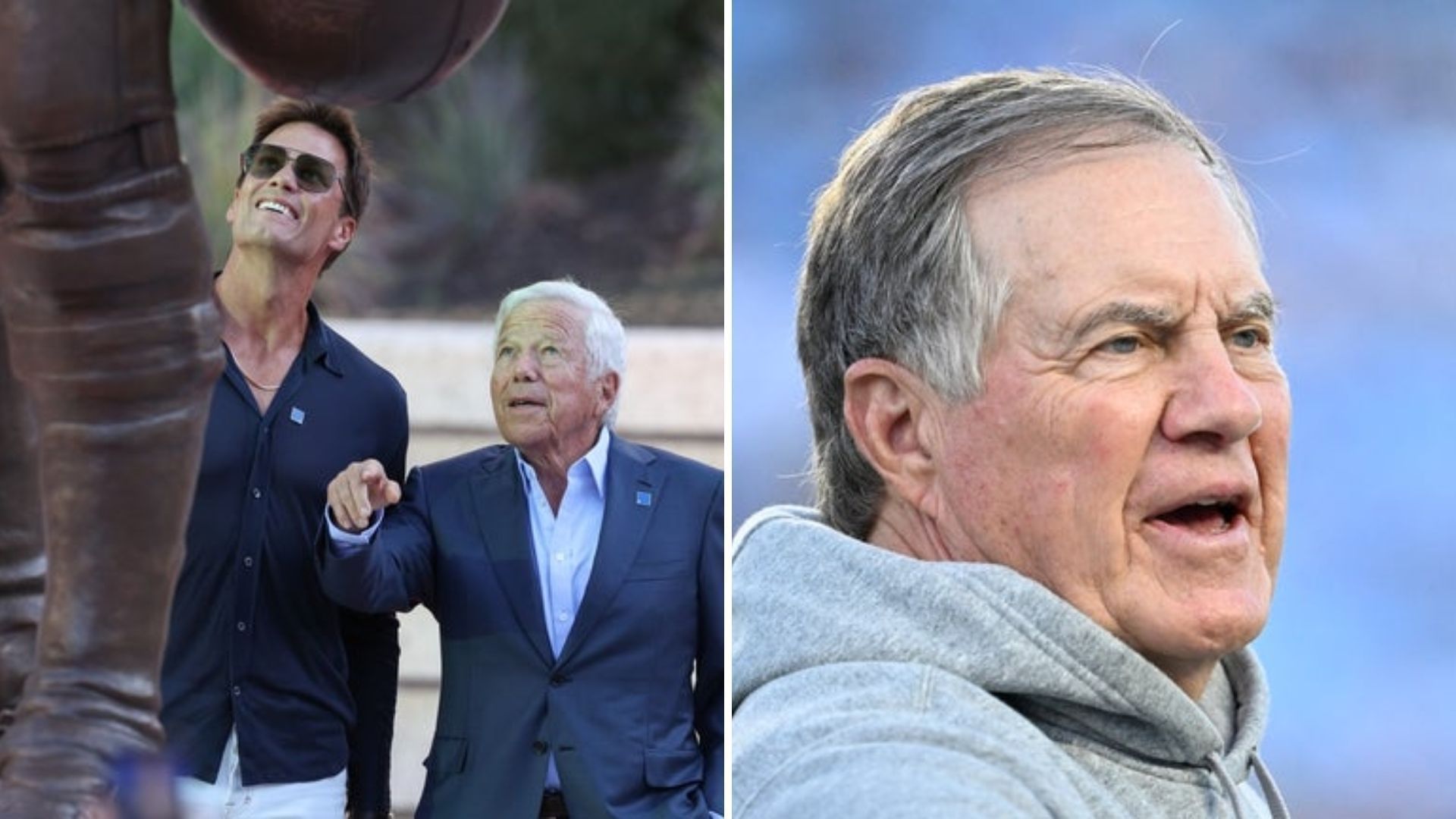 Robert Kraft, Tom Brady and Bill Belichick (Credits: Imagn Images)