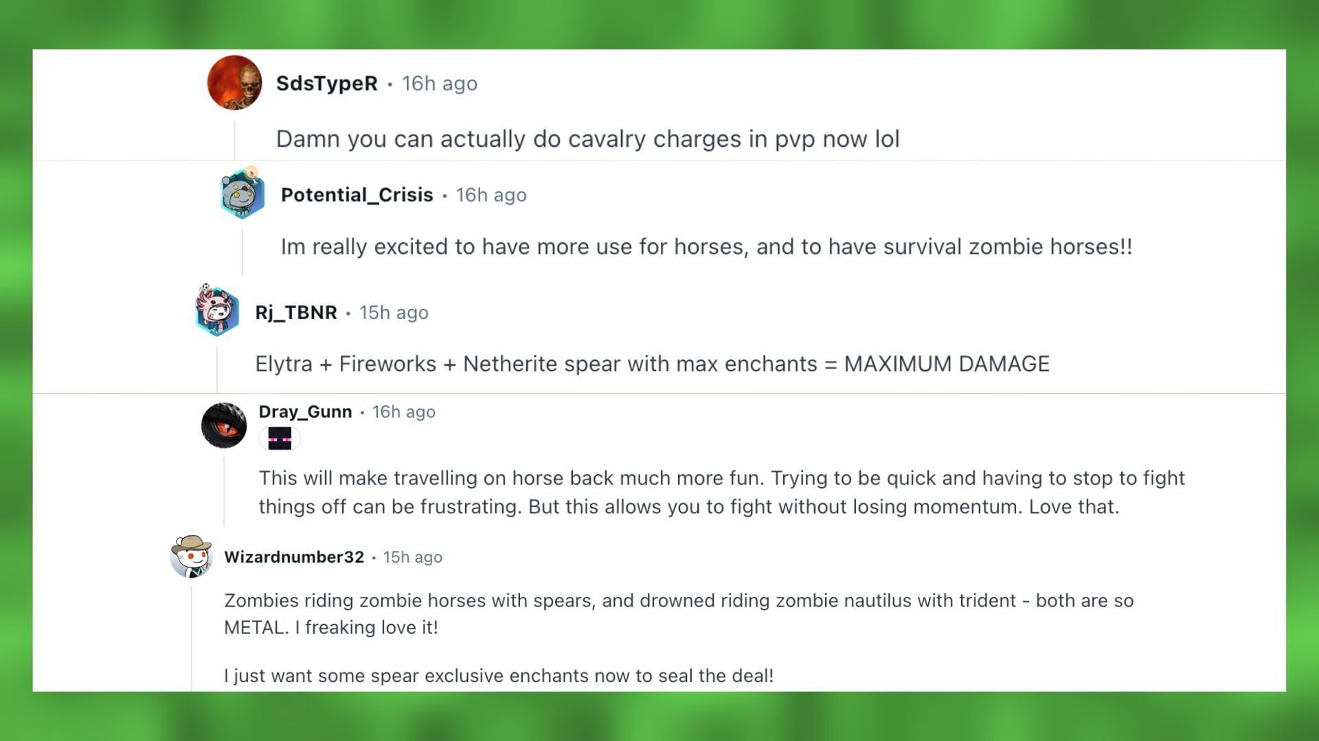 Redditors talk about how spears can change the combat experience (Image via Reddit)