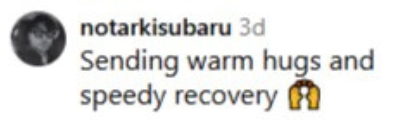 Wishing for a speedy recovery