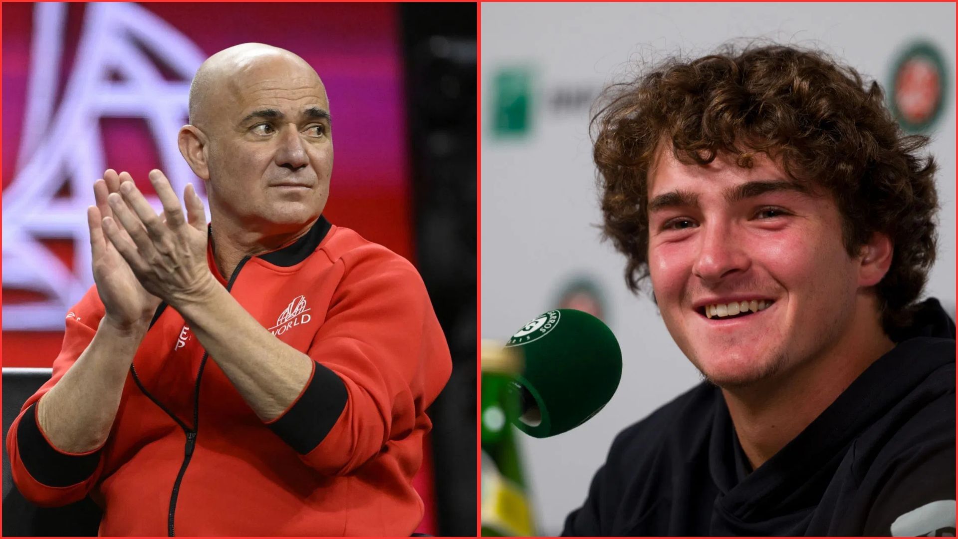 Andre Agassi (L) Joao Fonseca (R) | Getty