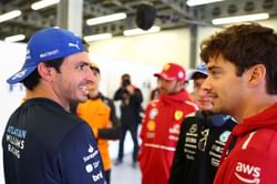 Charles Leclerc reacts to Carlos Sainz securing a podium in the F1 Azerbaijan GP