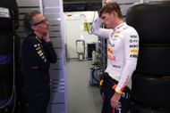 Max Verstappen with Red Bull boss Laurent Mekies - Grand Prix of Azerbaijan - Practice - Source: Getty