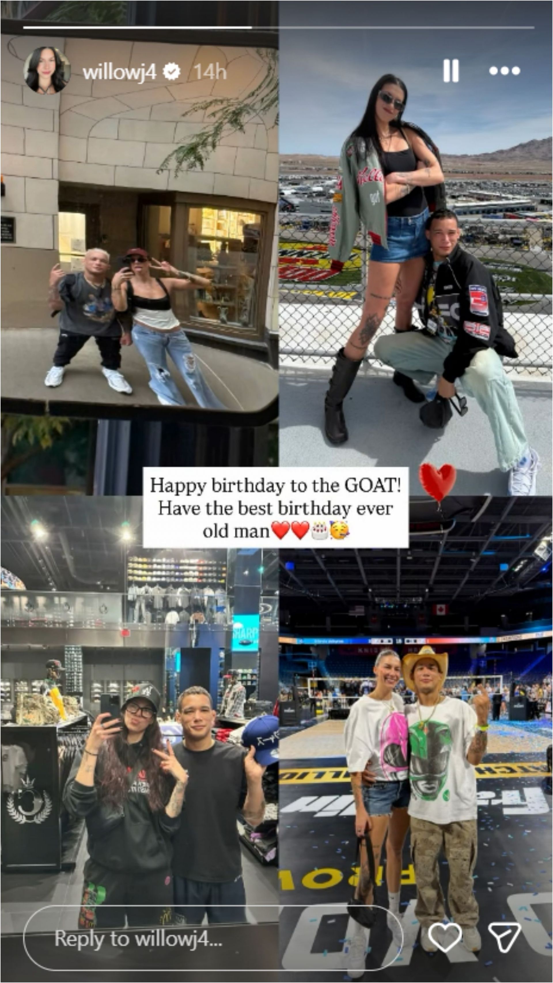 Randy Johnson&#039;s daughter&#039;s Instagram story [Source: Instagram/willowj4]