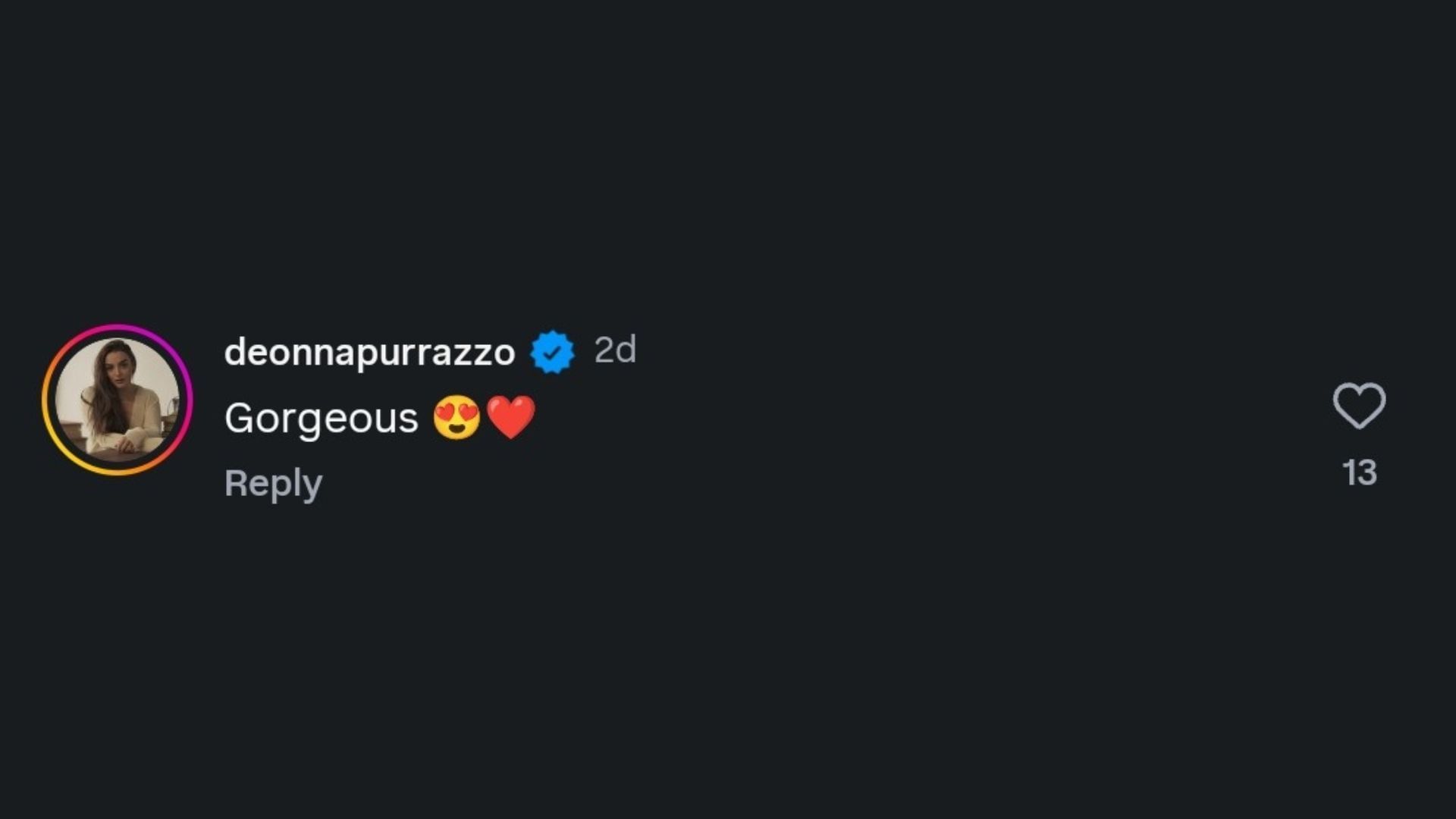 Purrazzo&#039;s comment under Chelsea Green&#039;s post (Image via Instagram)