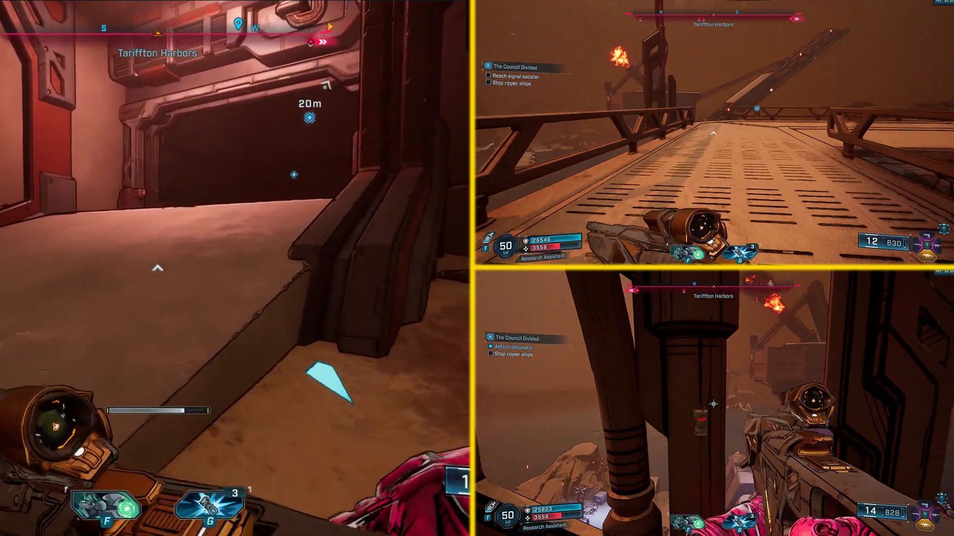 Use the elevator to reach the signal booster and attach the detonator (Image via Gearbox Software)