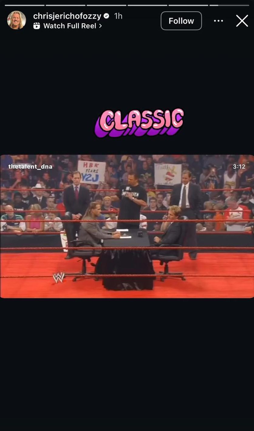 Screengrab of Chris Jericho&#039;s Instagram Story (source: Jericho&#039;s Instagram Account)