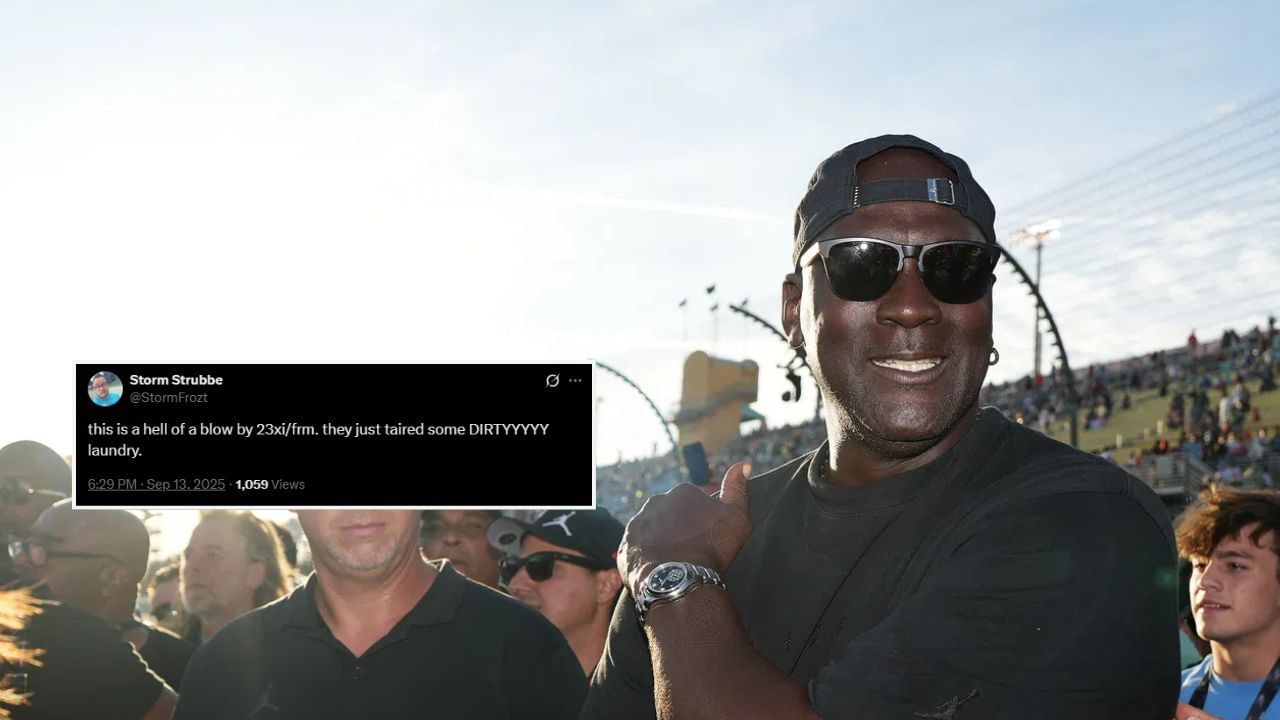 NASCAR fans react to 23XI and FRM exposing its contingency plan. Images via Imagn and X (@StormFrozt)
