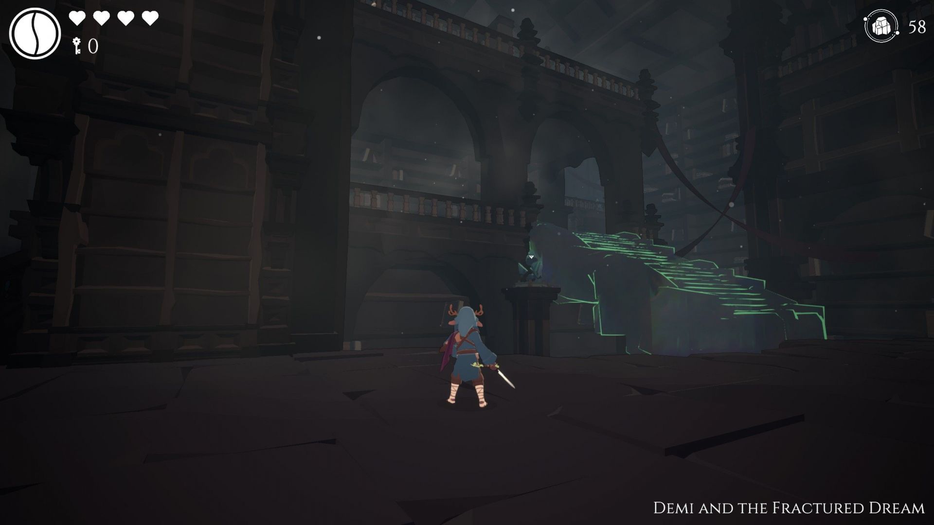 Simple environmental puzzles impede progress in Demi and the Fractured Dream (Image via Annapurna Interactive)