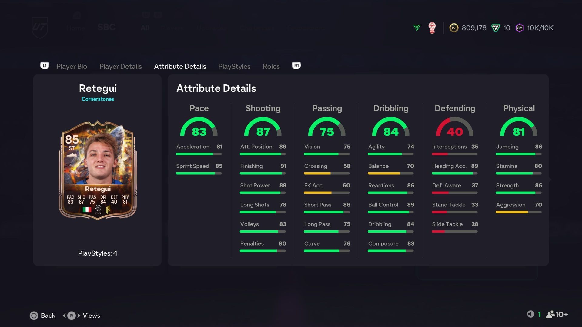 The stats (Image via EA Sports)