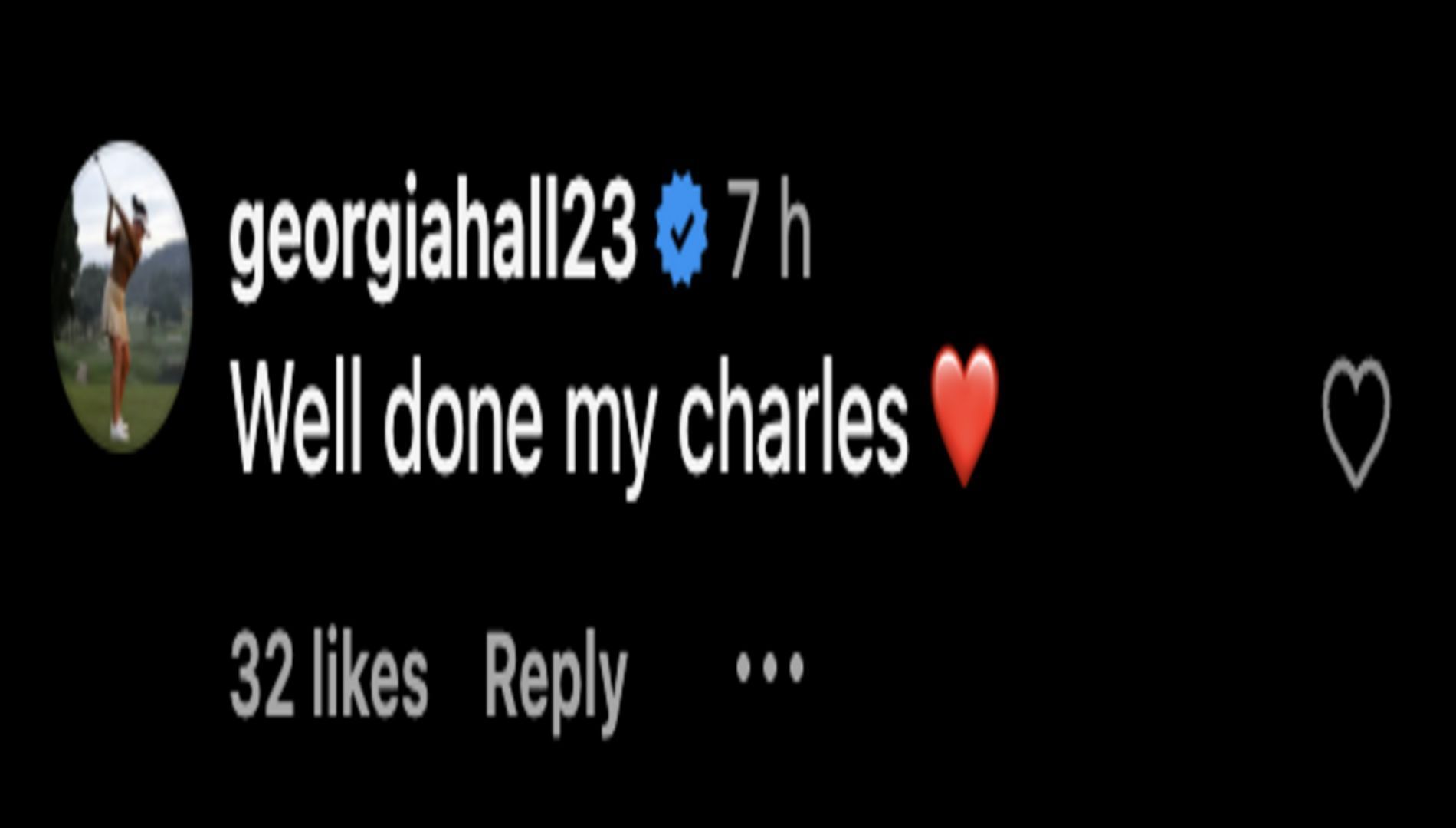 Georgia Hall cheers for Charley Hull