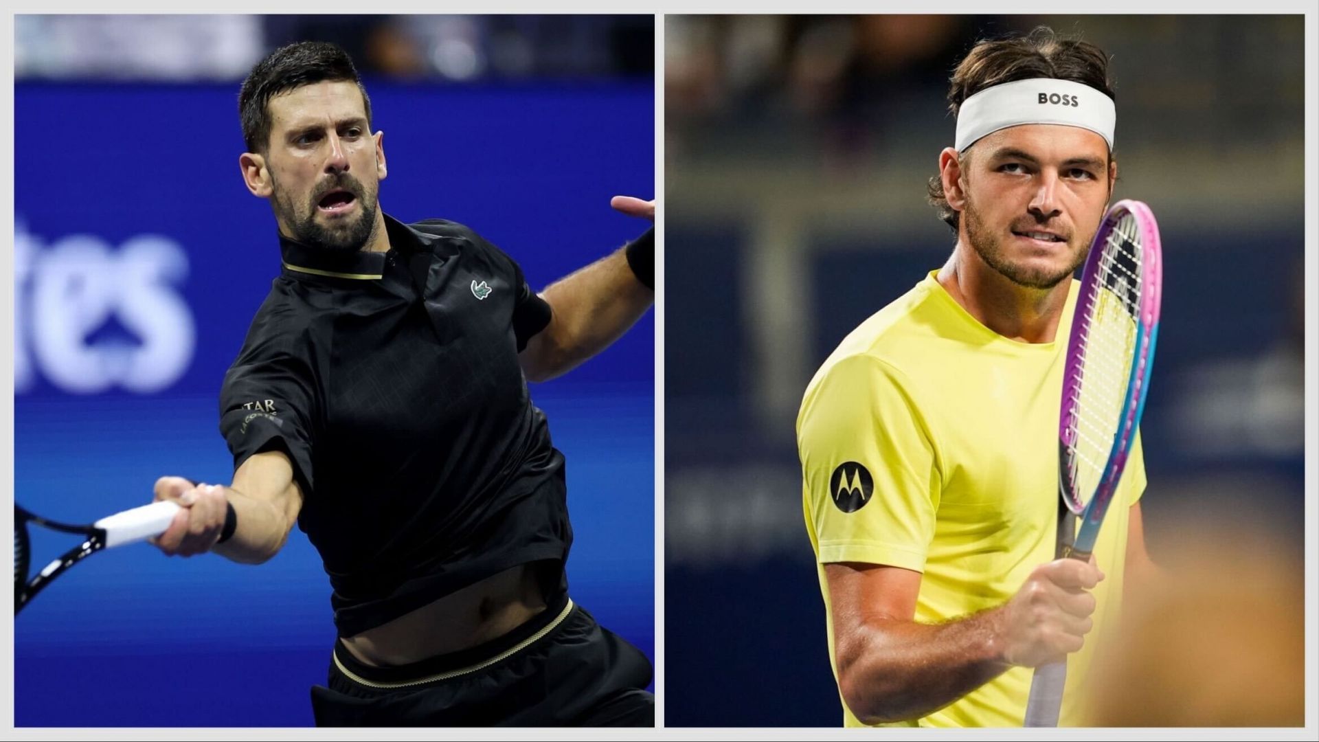 Novak Djokovic vs Taylor Fritz is one of the quarterfinal matches at the US Open 2025. (Photos: Getty)