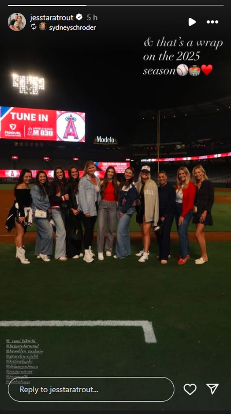 Mike Trout&rsquo;s wife Jessica reshared an Instagram story. (jesstaratrout/Instagram)