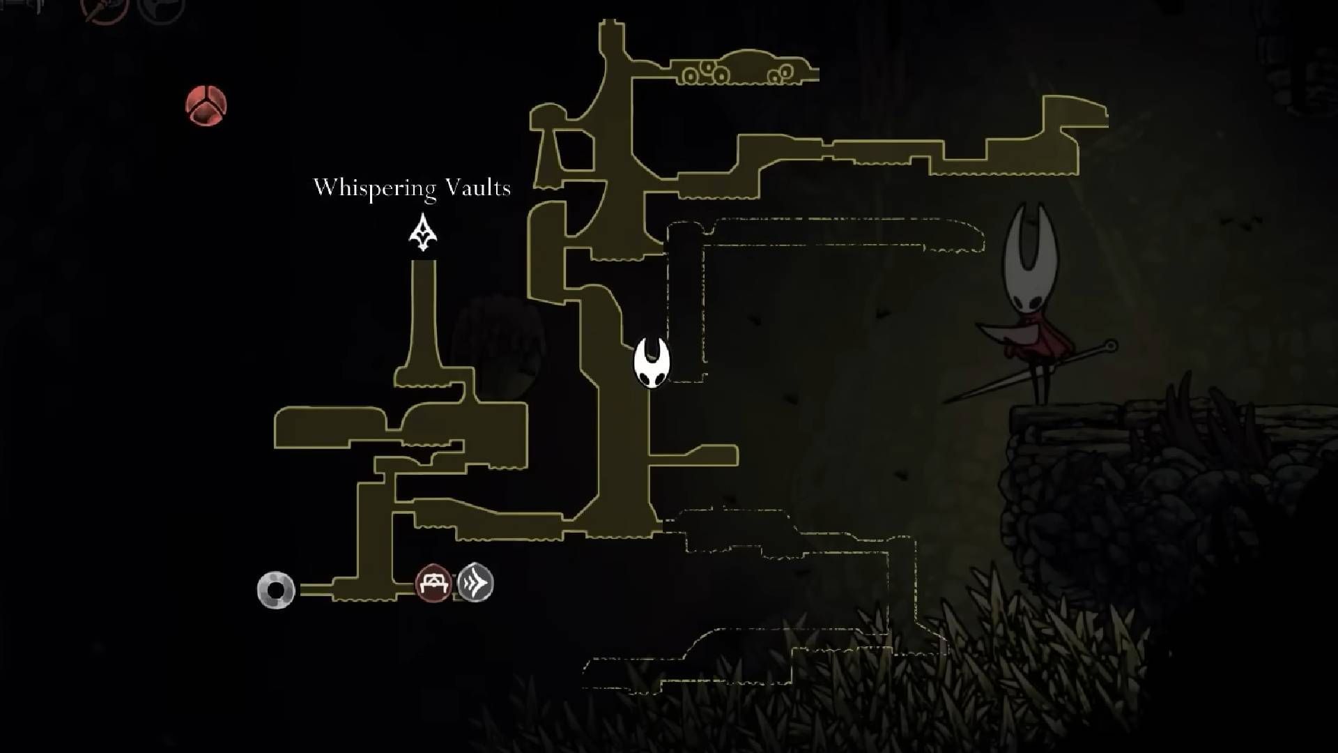 Bilewater map in Hollow Knight Silksong (Image via Team Cherry || YouTube@Game Guides Channel)