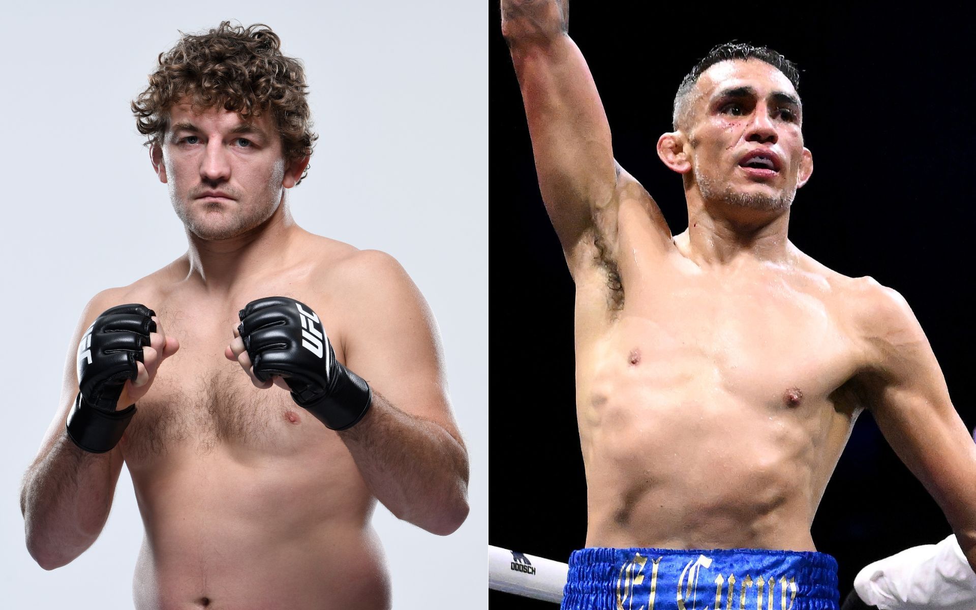 Ben Askren (left) seems to be surprised by Tony Ferguson