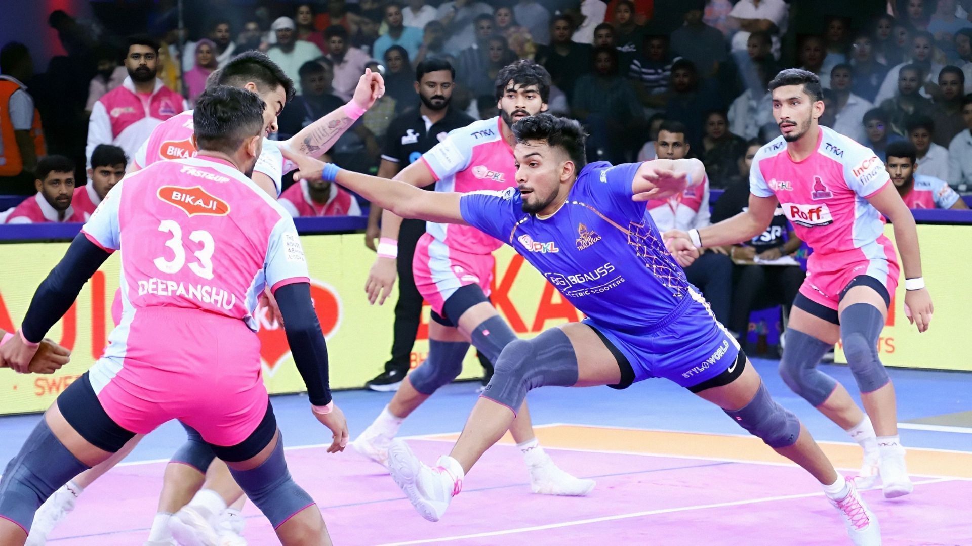 Tamil Thalaivas win an exciting match against Jaipur Pink Panthers