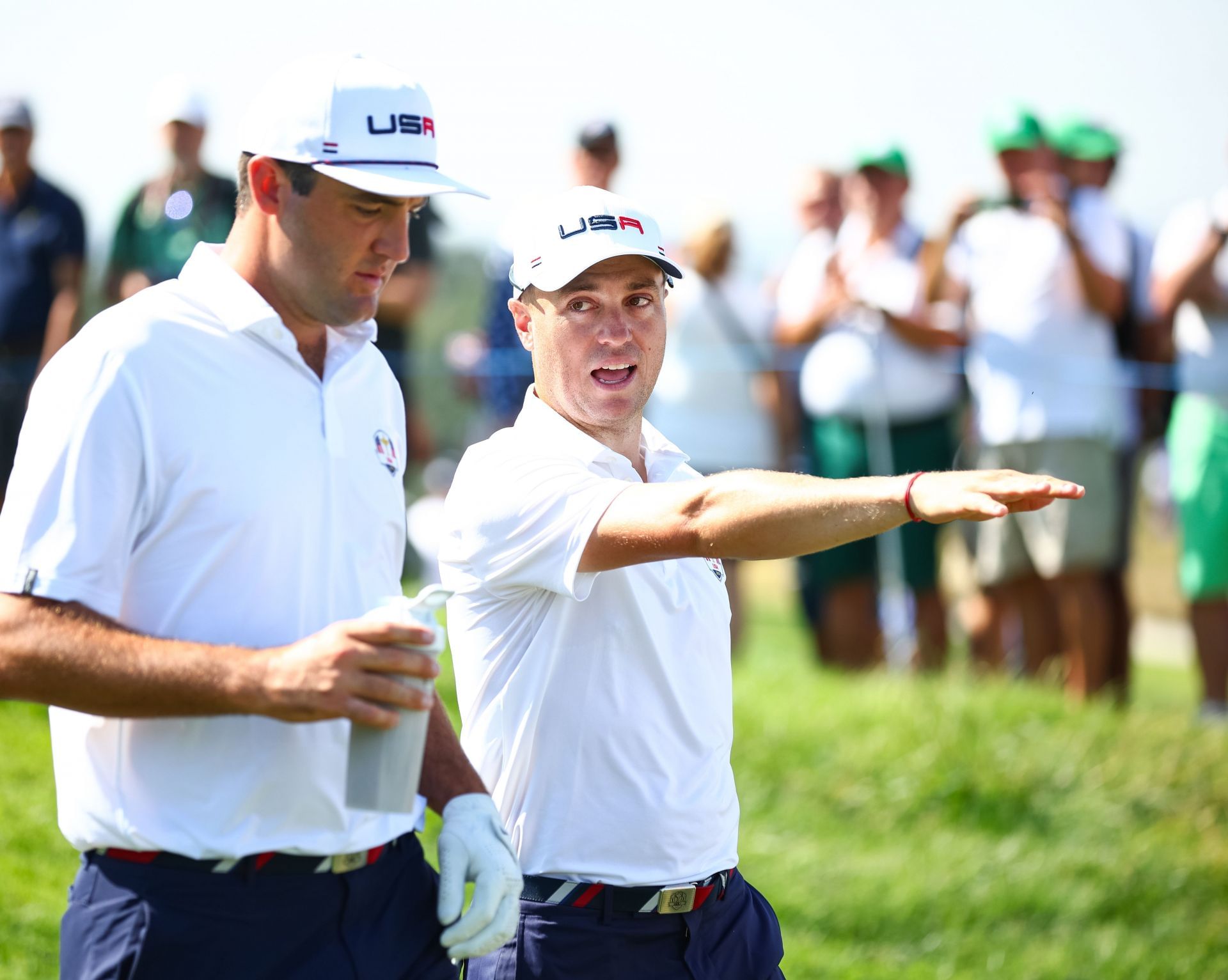 Justin Thomas and Scottie Scheffler during the 2023 Ryder Cup - Source: Getty