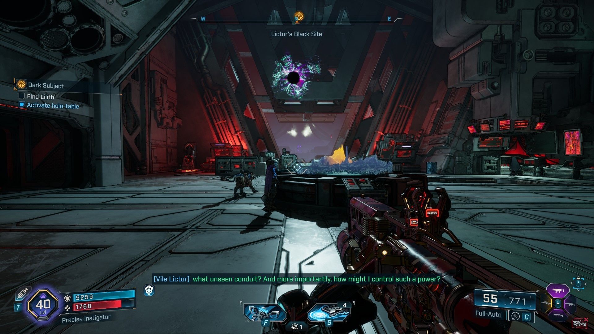Quarantined Lab with the Holo-Table in the middle (Image via 2K Games)