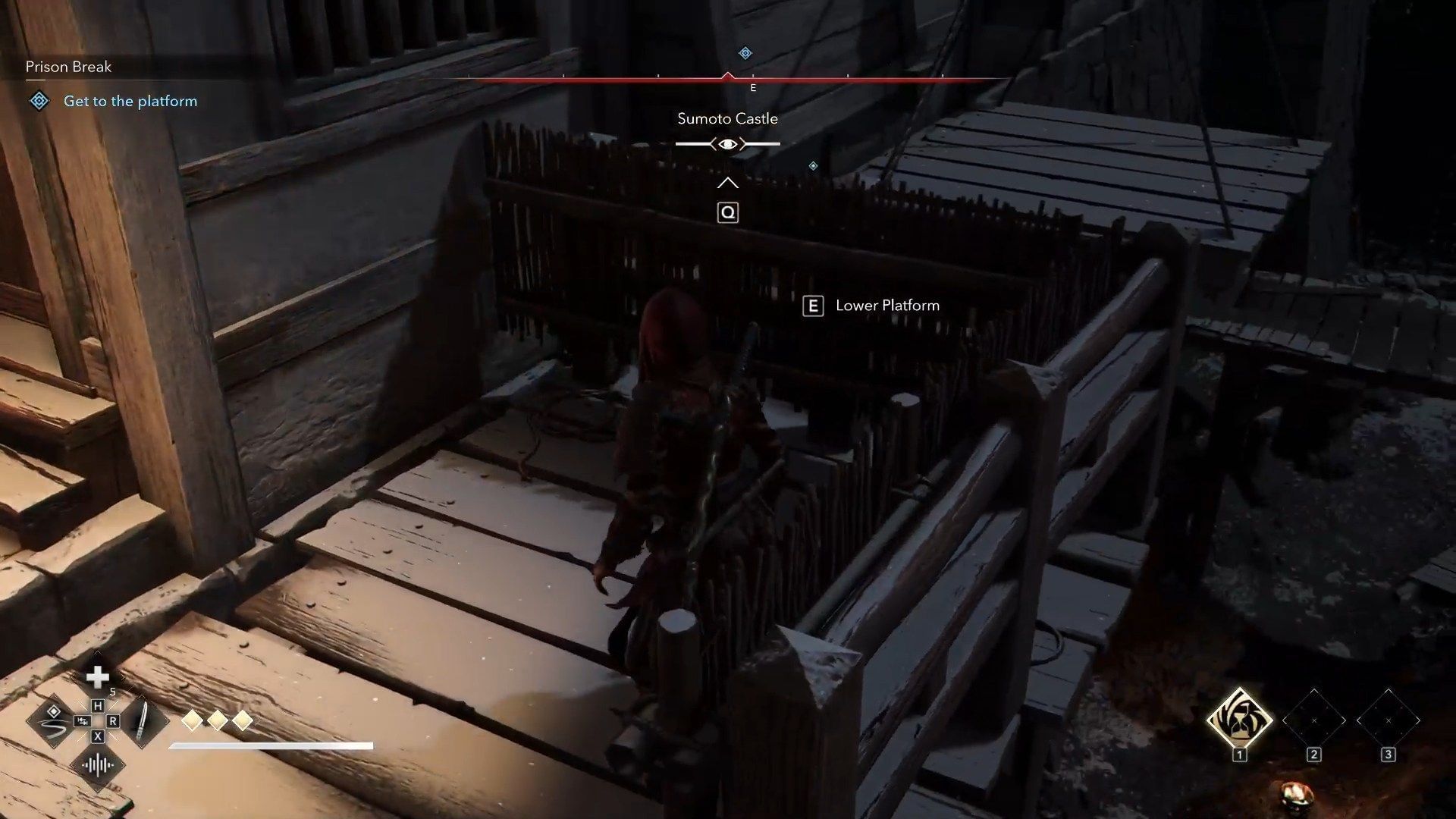 Lower the platform for Yasuke (Image via Ubisoft)