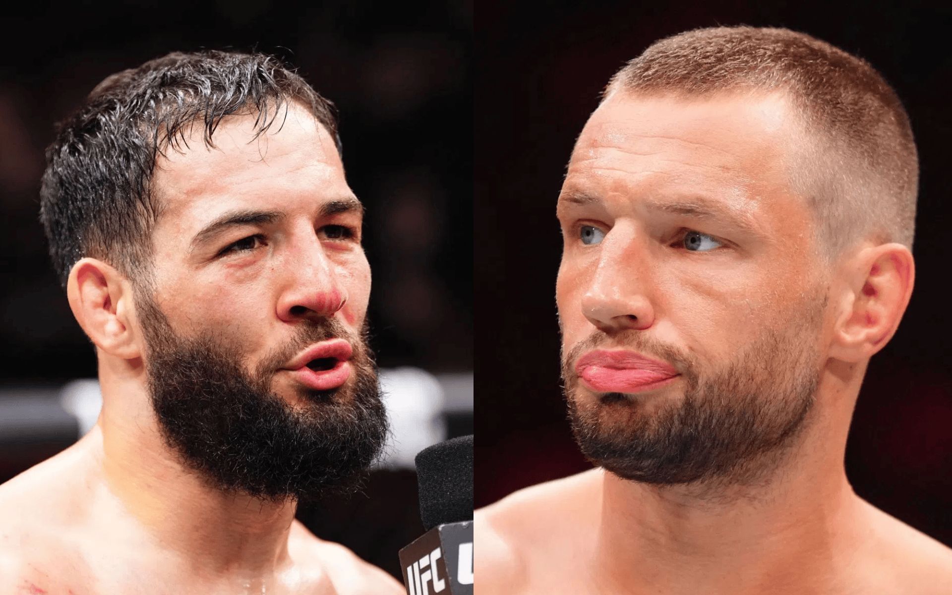Nassourdine Imavov (left) trolls Reinier de Ridder (right) over title fight ambition. [Images courtesy: Getty]