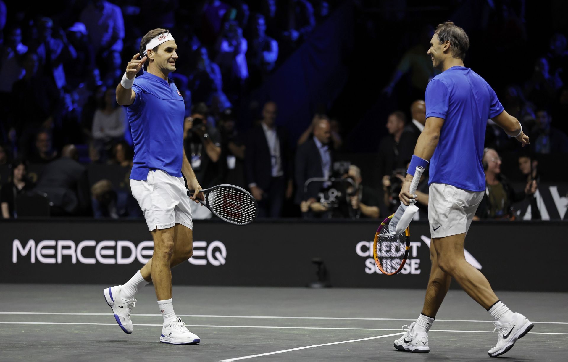 Roger Federer and Rafael Nadal at the Laver Cup 2022 day one - Source: Getty