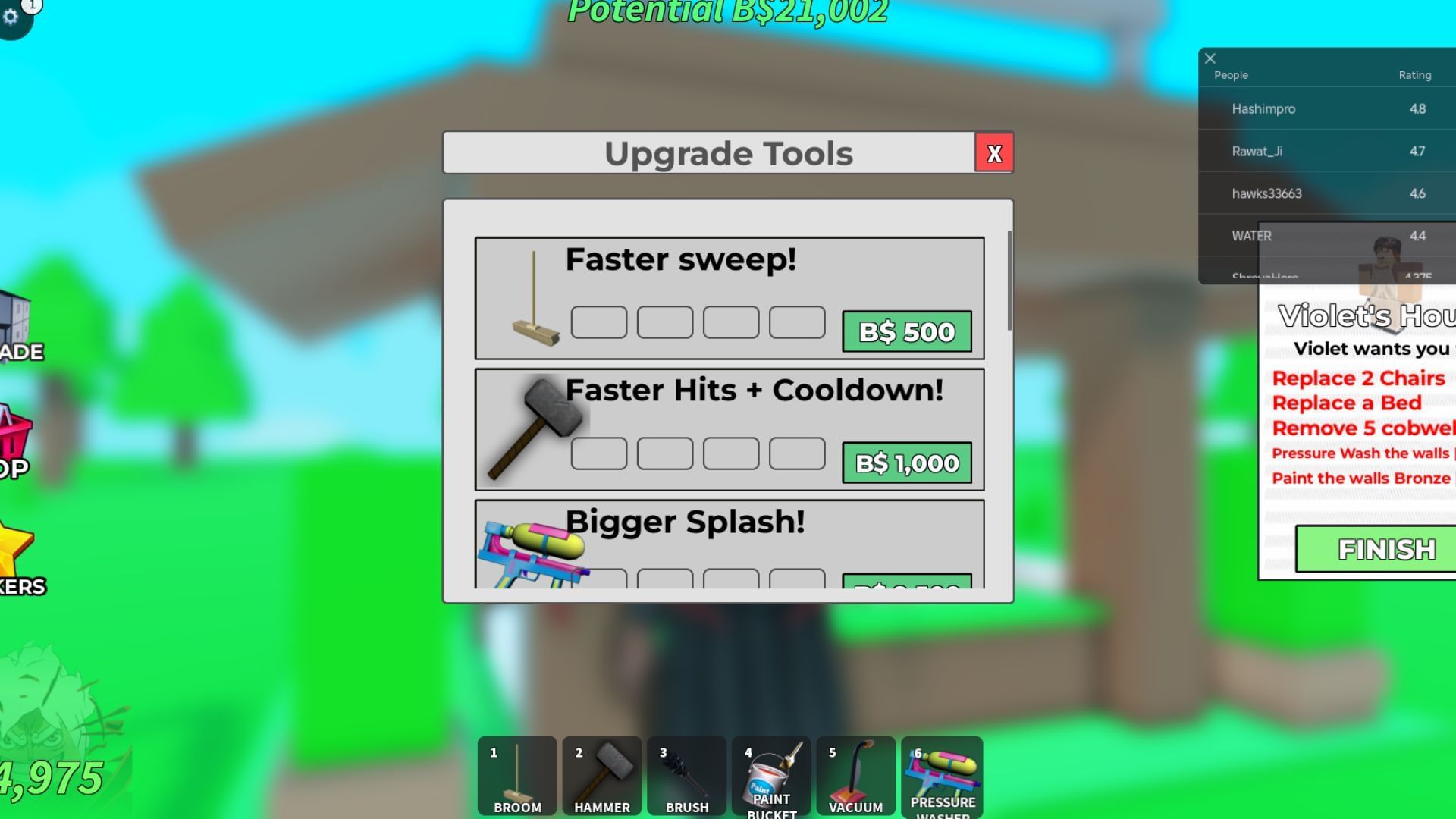 You can upgrade your weapons from the Shop. (Image via Roblox)