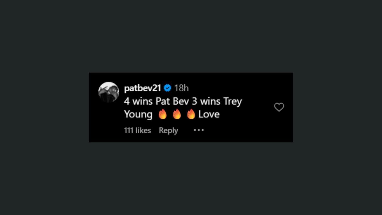 Patrick Beverley comments on Hawks&#039; highlight video. (Credits: @atlhawks/IG)