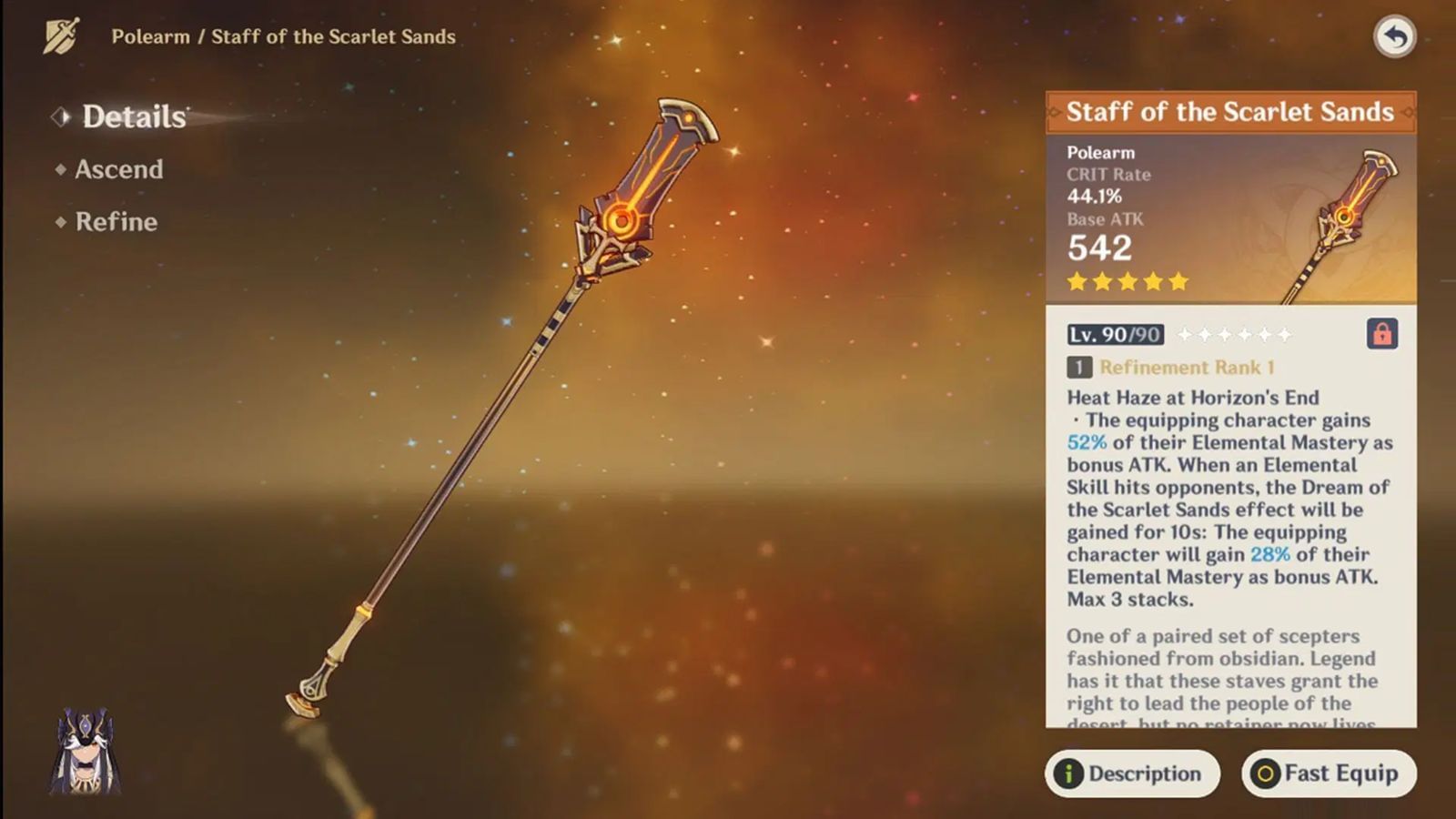 Staff of the Scarlet Sands (Image via HoYoverse)