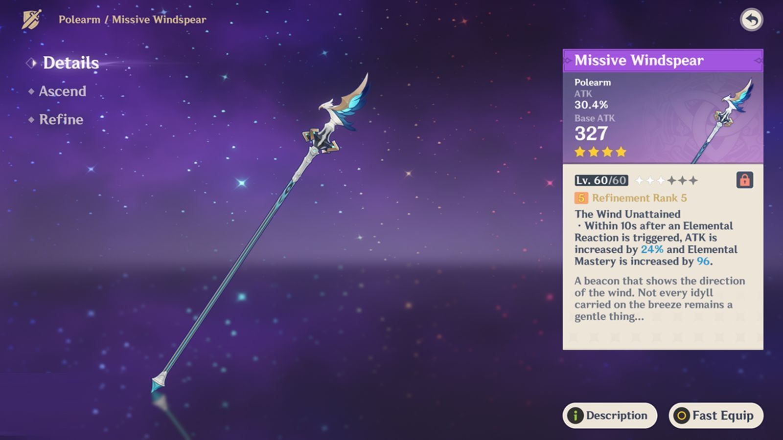 Missive Windspear is an event weapon  (Image via HoYoverse)