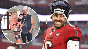 Baker Mayfield's wife Emily poses in black swimsuit 16 months after giving birth to daughter Kova Jade