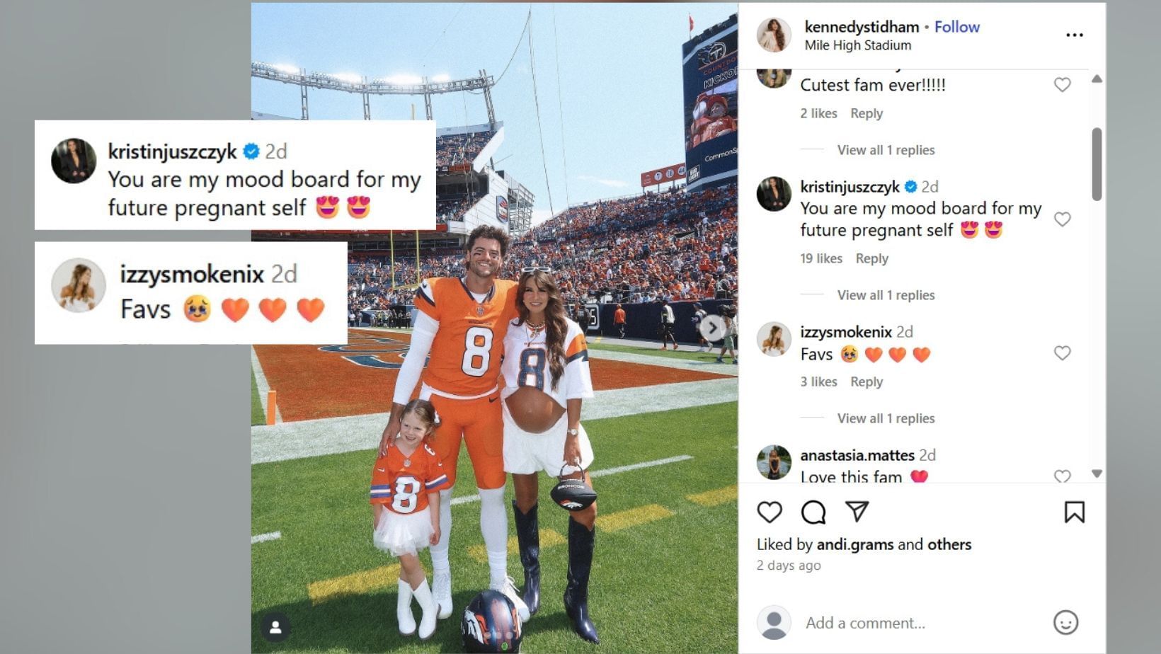 Izzy Nix dropped 1-word reaction to IG recap of Jarrett Stidham&#039;s wife Kennedy (Image Credit: Izzy/IG)