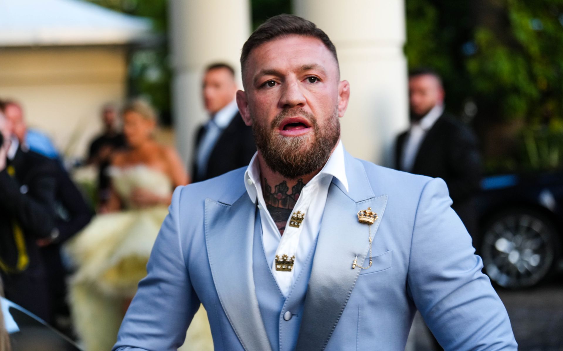 Conor McGregor reacts to footage out of Gaza City. [Image courtesy: Getty Images]