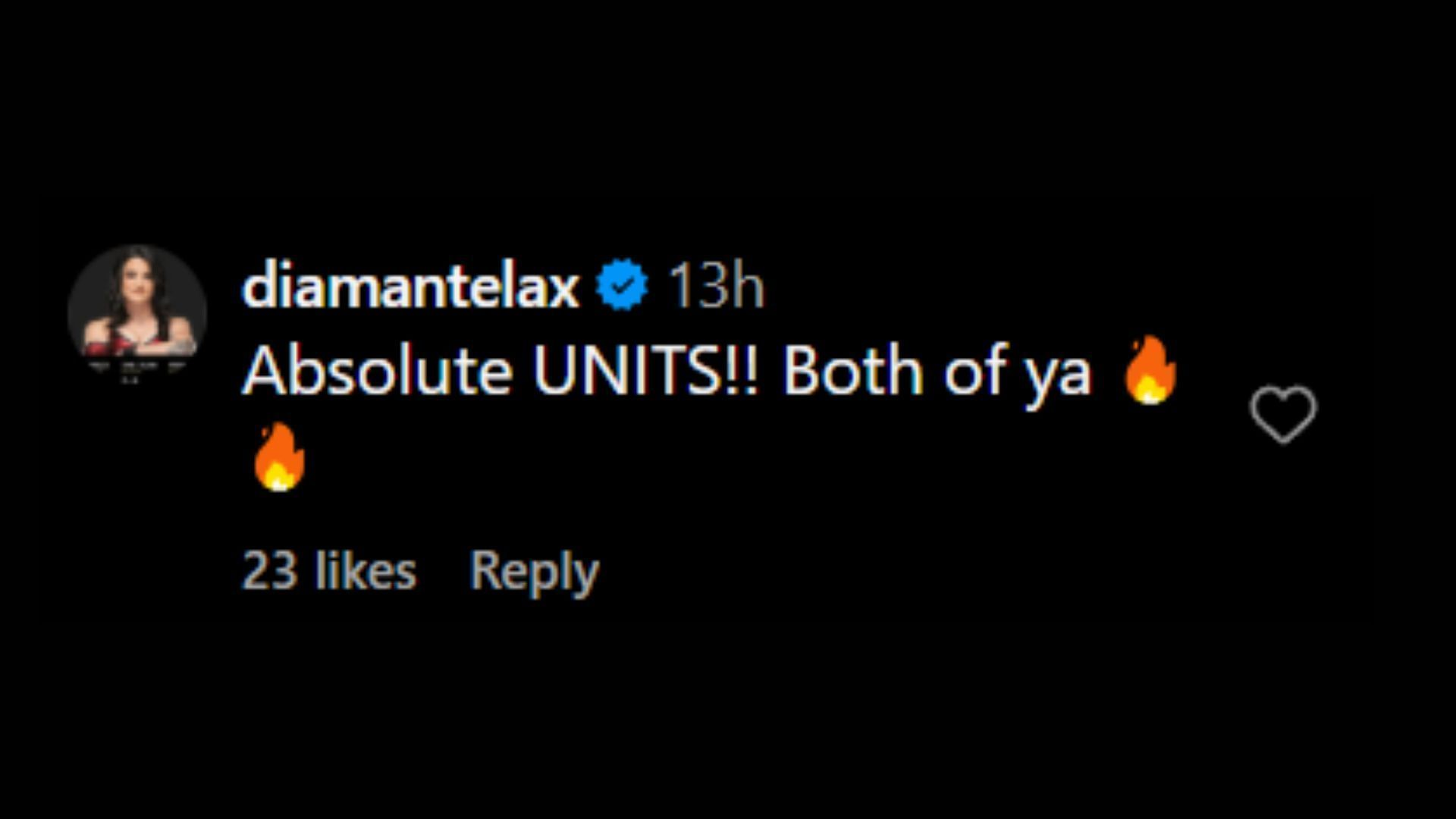 Diamante responds to Matthews and Ripley. (Image via Ripley&#039;s Instagram) 