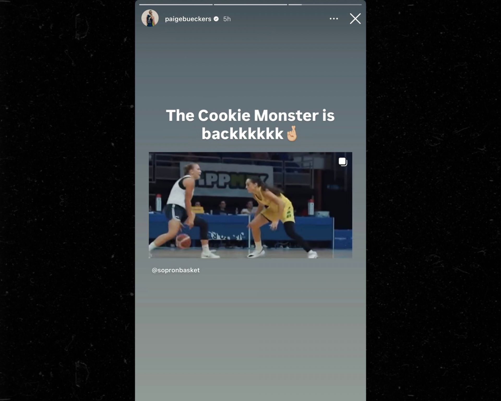 Paige Bueckers&#039; Instagram story (Credits: IG/@paigebueckers)